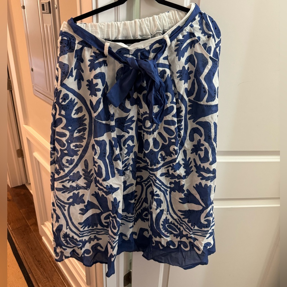 Blue & White midi skirt